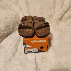 Northside Women's Brown Buckle Sandals